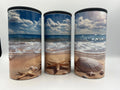 Beach Scene 4-in-1 Can Koozie | Ocean & Seashell Insulated Drink Holder KRC Custom Design