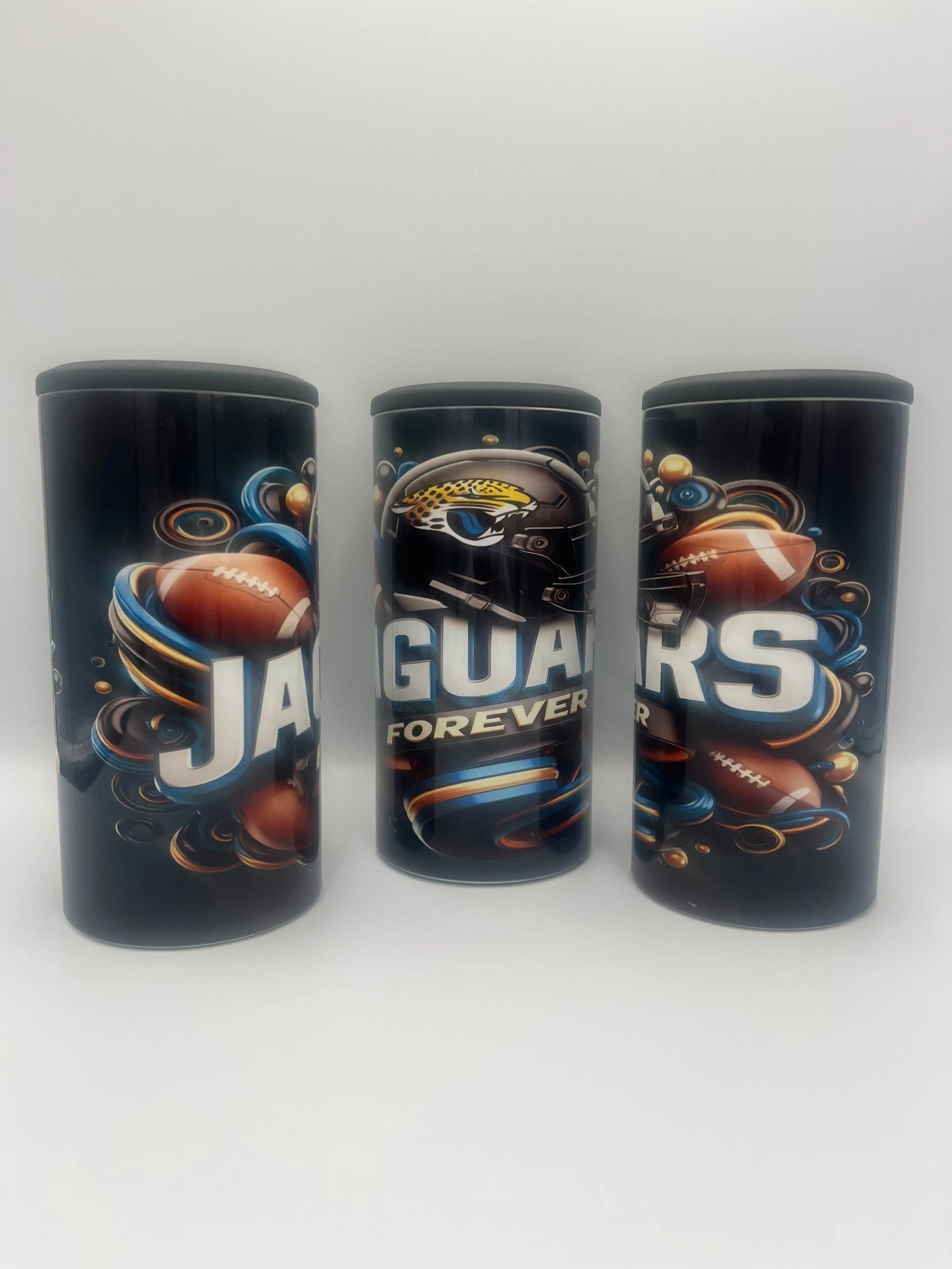Jaguars Forever 4-in-1 Can Koozie | Jacksonville Football Insulated Drink Holder KRC Custom Design