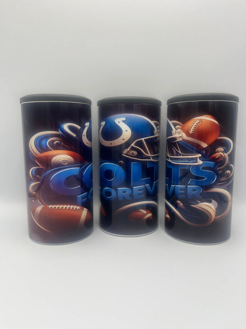 Colts Forever 4-in-1 Can Koozie | Indianapolis Football Insulated Drink Holder KRC Custom Design