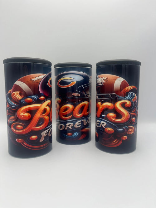 Chicago Bears Forever 4-in-1 Can Koozie | Football Insulated Drink Holder KRC Custom Design
