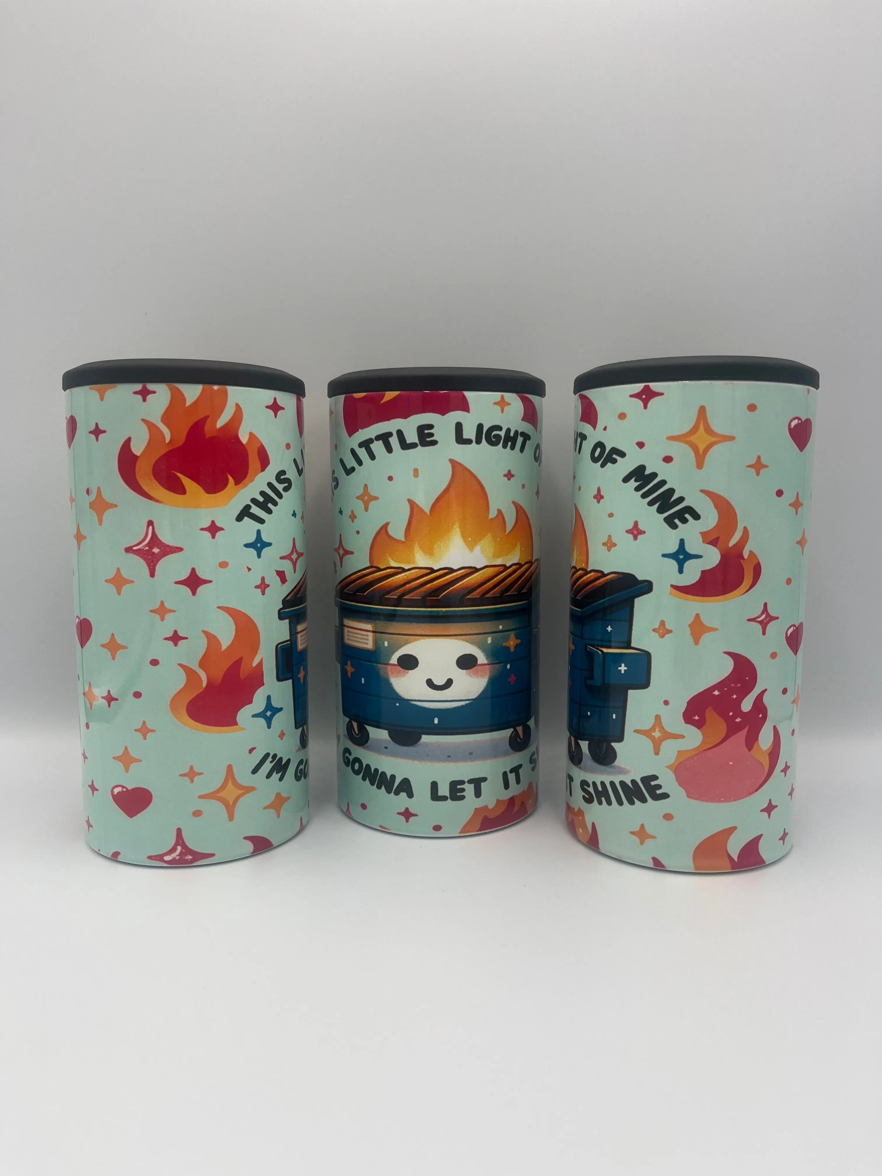 Let Your Light Shine 4-in-1 Can Koozie | Insulated Drink Holder with Campfire Design - KRC Custom Design