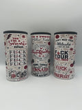 Sarcastic Swear Word 4-in-1 Can Koozie | Funny Sassy Insulated Drink Holder KRC Custom Design