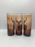 Rustic Whitetail Buck 20oz Stainless Steel Tumbler | Deer & Hunting Design KRC Custom Design